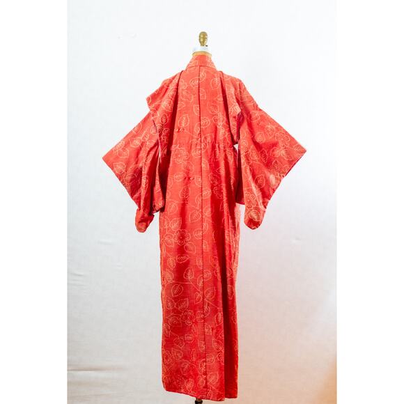 Vintage 60s Men’s Kimono Robe, Repair ISSUES, Orange Cream Wool Japan Retro, LG - Picture 1 of 13